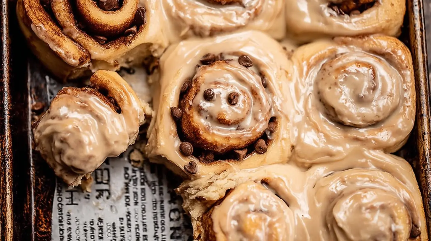 Freshly baked chai cinnamon rolls cooling on a wire rack