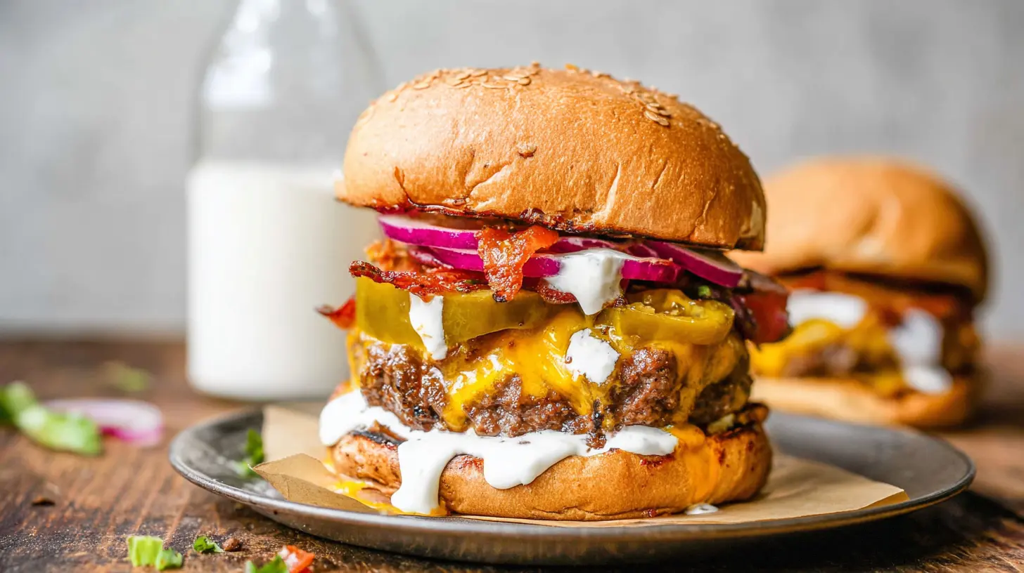 A delicious cheeseburger ranch dish with crispy fries and fresh toppings