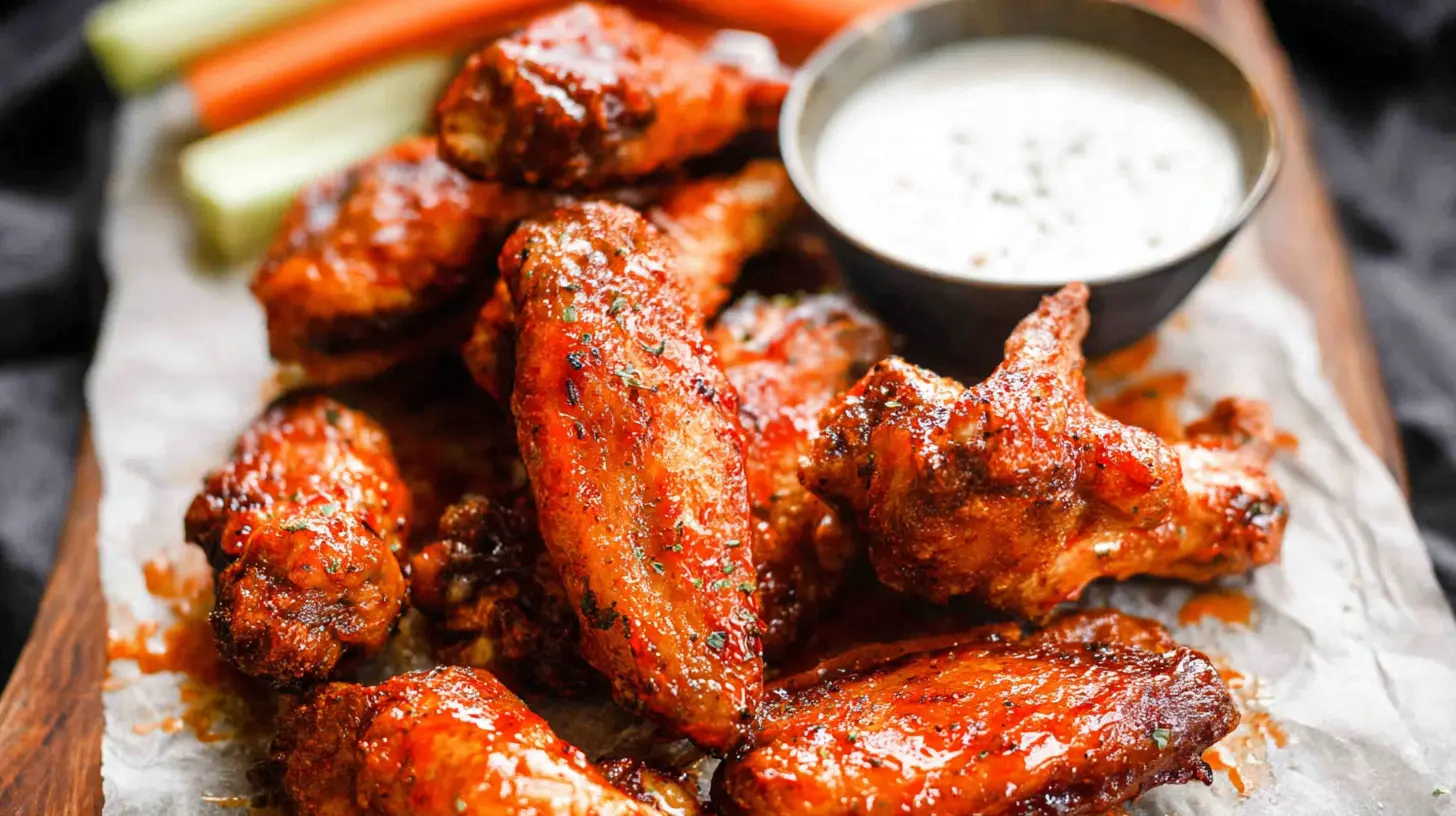A delicious chicken wings recipe displayed with ingredients.