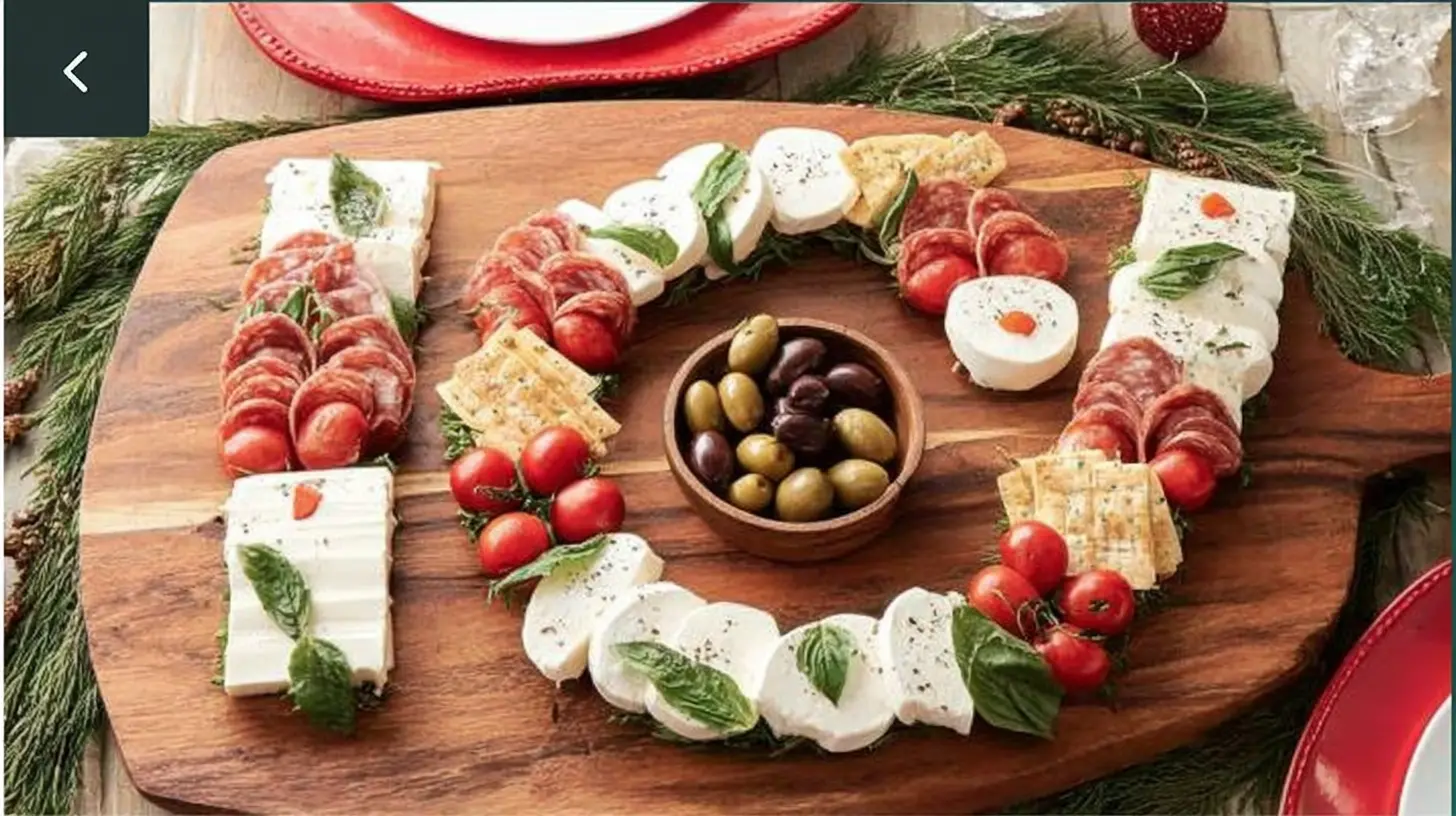 A full table set for a lavish Christmas dinner during the evening.