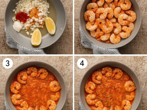 A serving of Classic Shrimp Cocktail with homemade sauce in elegant glasses on ice.