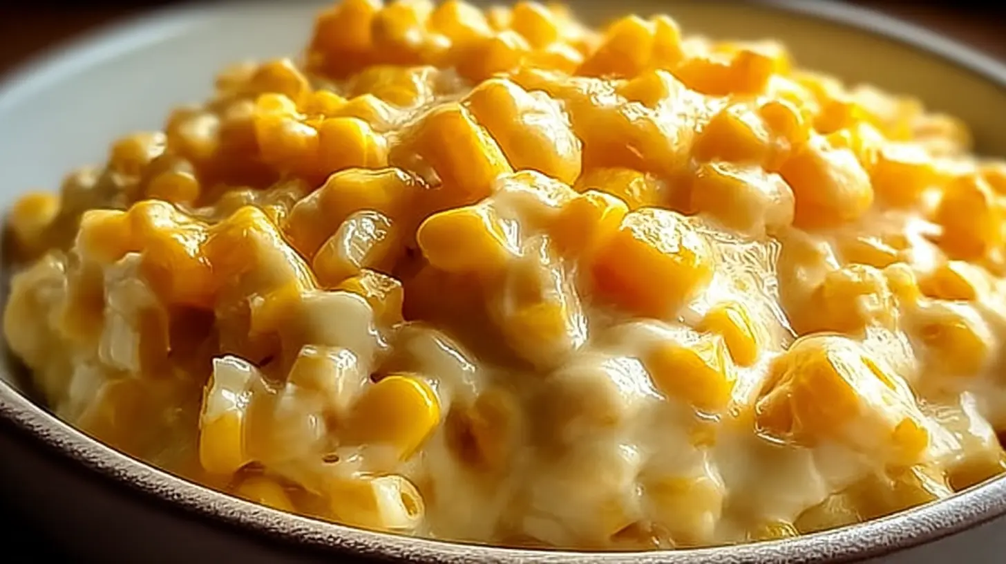 Golden cheesy corn, ready to be served hot