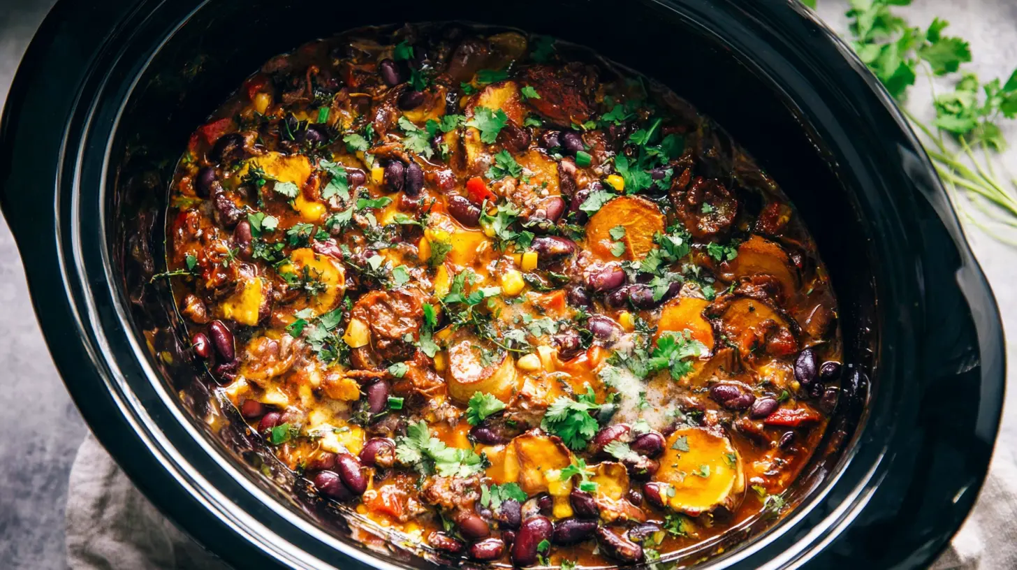 A variety of crockpot recipes suitable for weeknight dinners.
