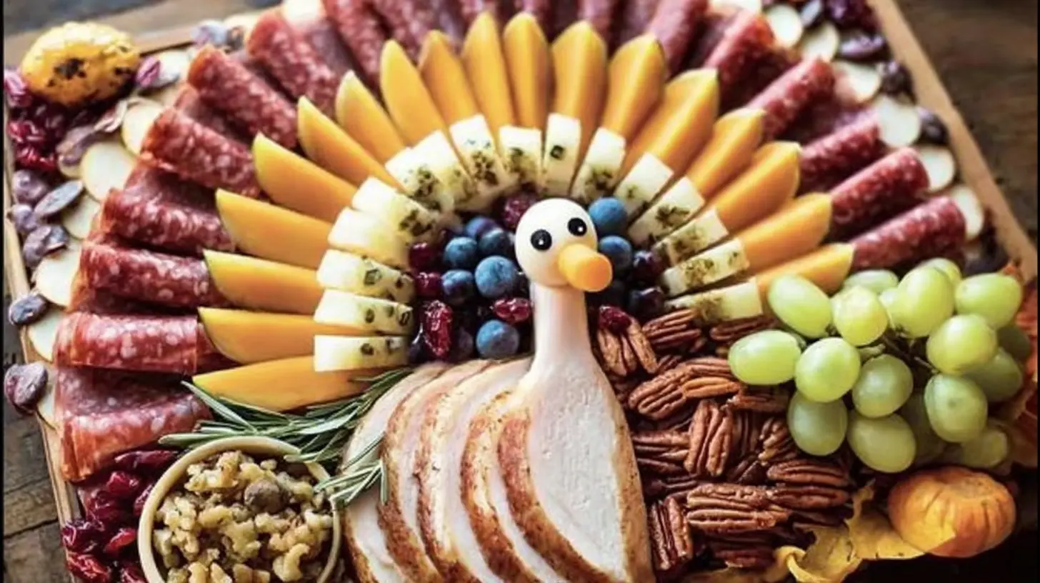 A vibrant spread of easy charcuterie appetizers beautifully arranged on a wooden board.