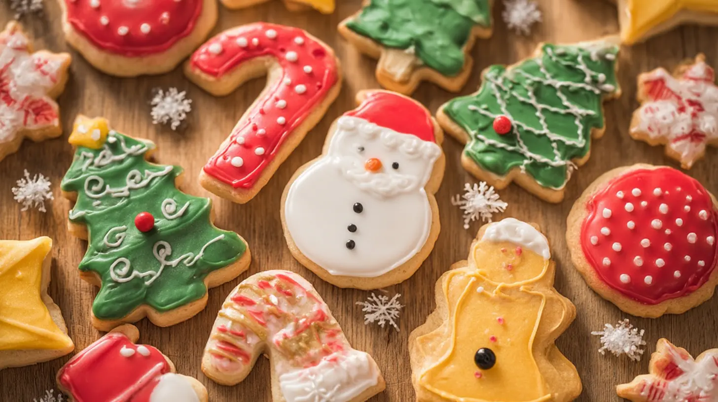 A collection of baked goods from easy Christmas cookie recipes on a festive plate.