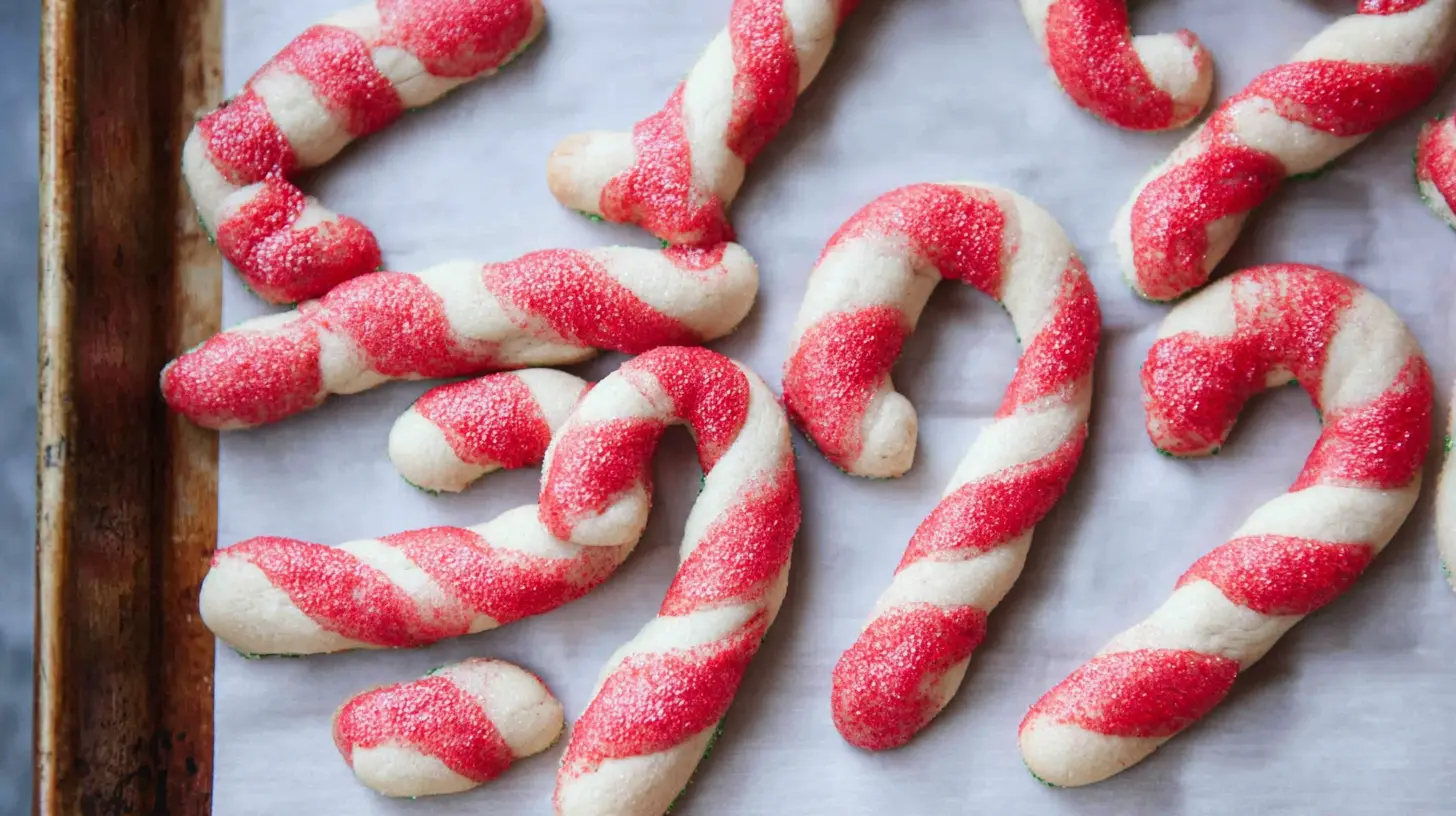 A plate with beautifully swirled red and white candy cane cookies, ready for the holidays.