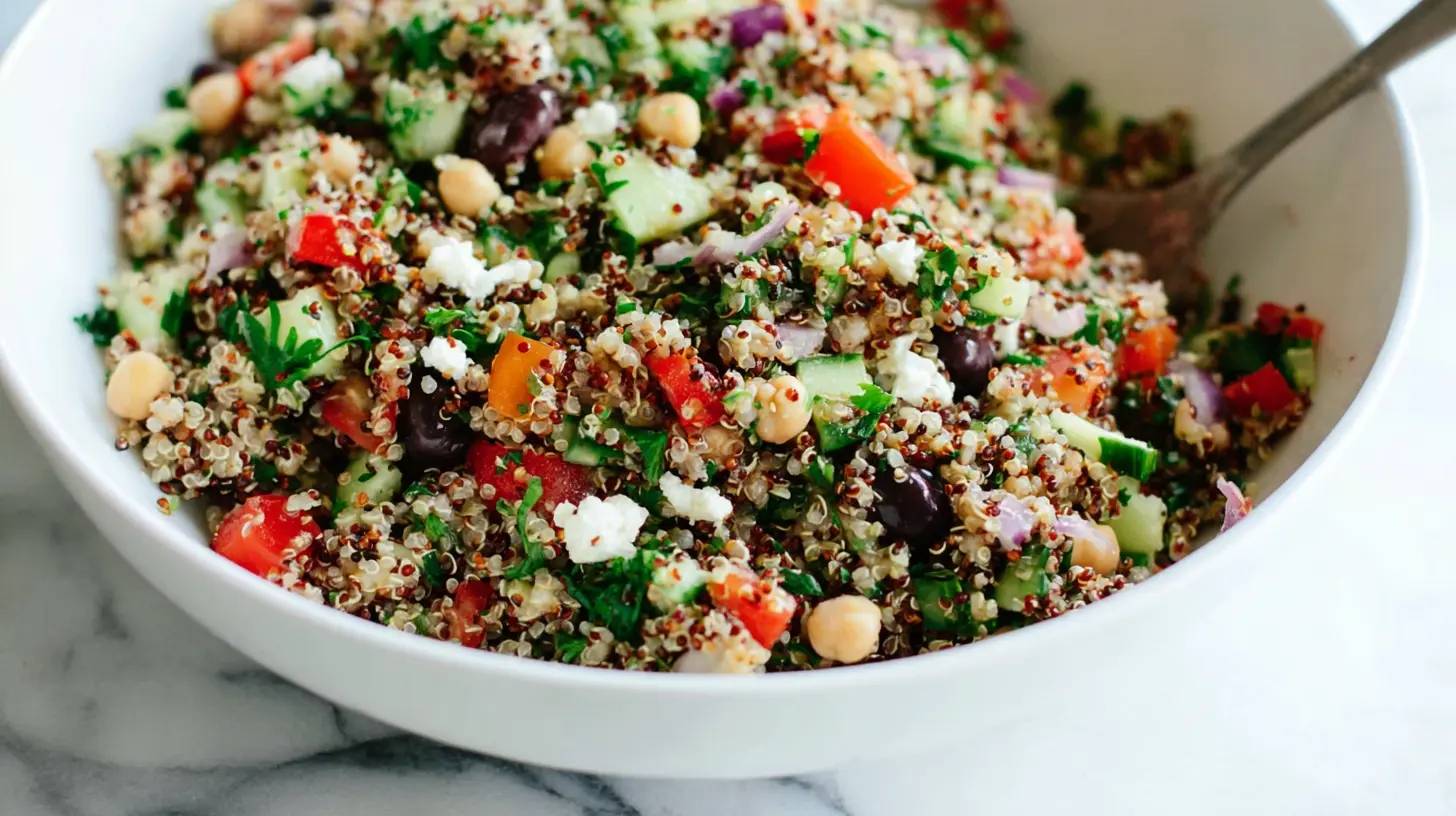 A fresh quinoa salad with colorful vegetables