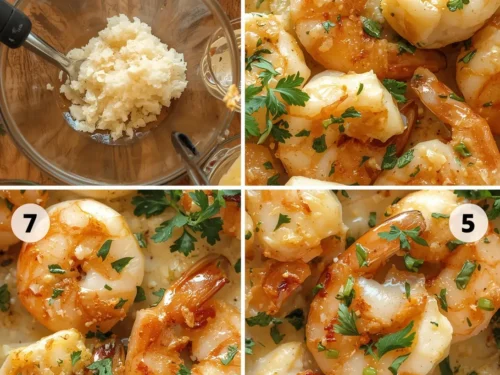 A delectable garlic parmesan shrimp cocktail platter, beautifully arranged with dipping sauces
