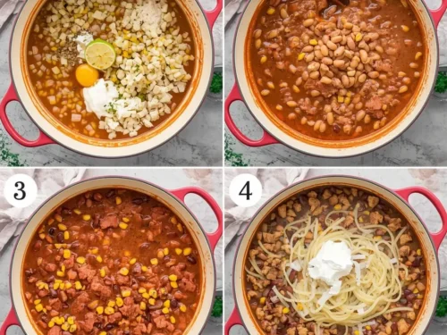 A steaming bowl of gluten-free chicken chili topped with fresh cilantro