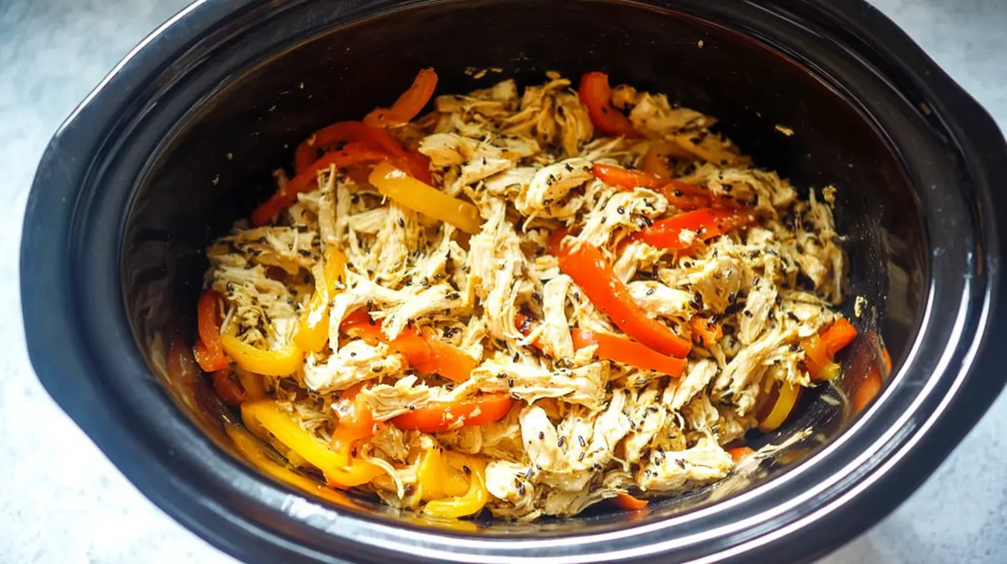 A bowl of healthy chicken crockpot meal with vegetables