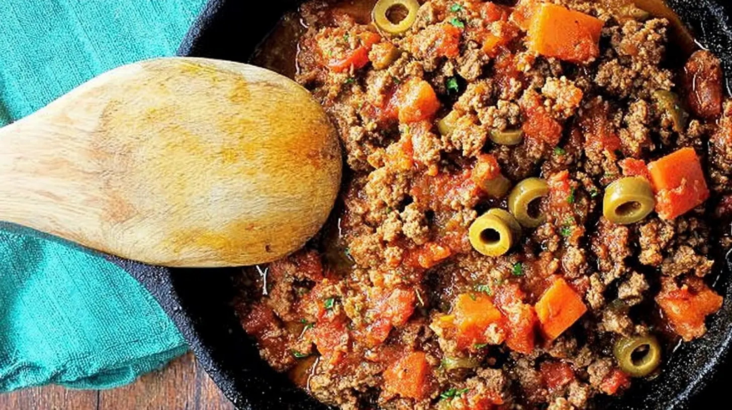 A healthy cuban beef casserole, rich in lean protein and vegetables.