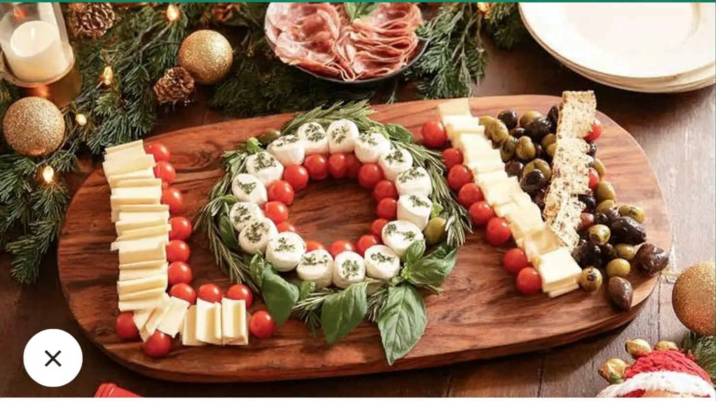 Delicious Christmas food dinner with roasted turkey and festive trimmings.