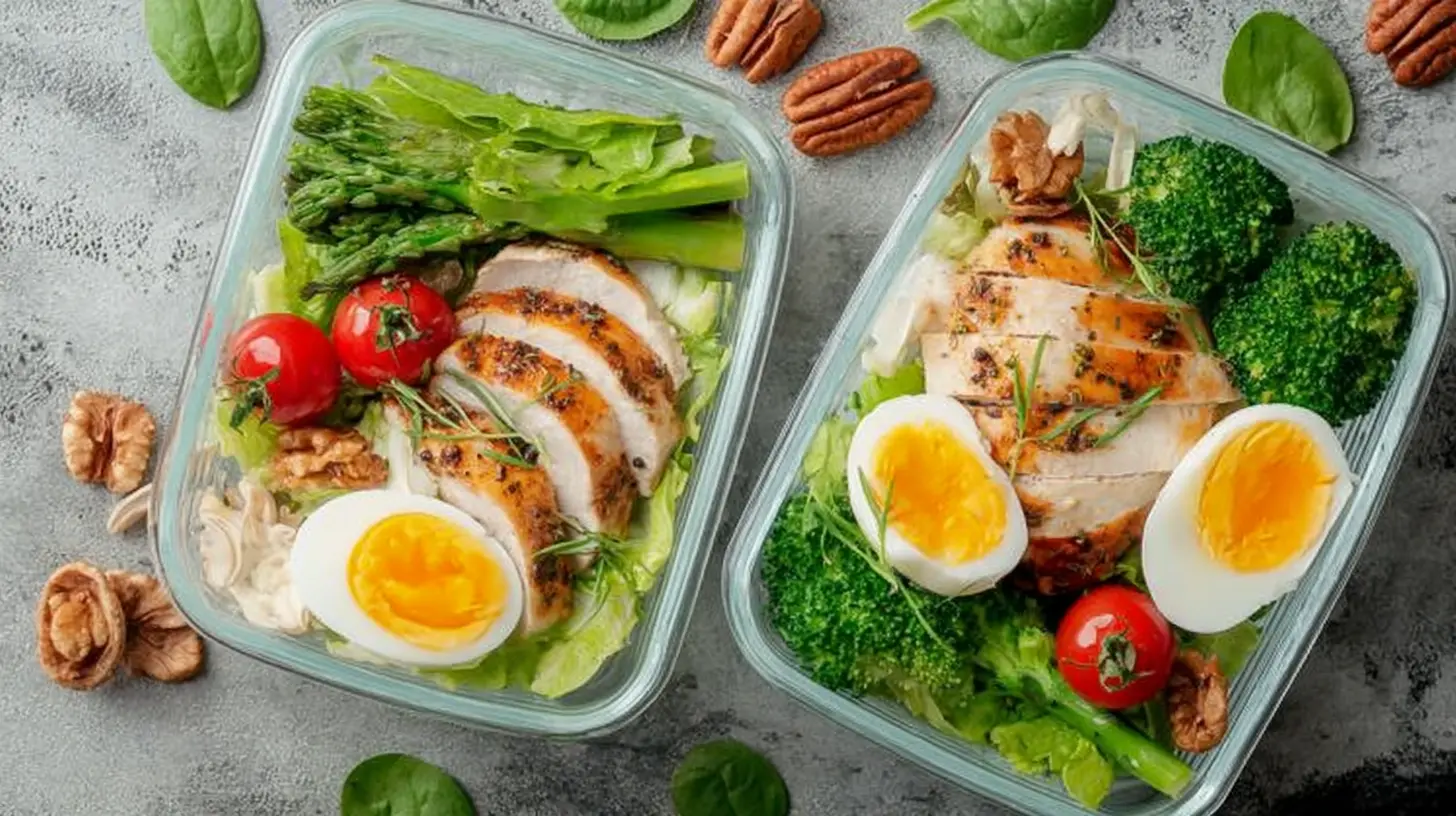 A vibrant collection of various keto lunch ideas arranged appetizingly.