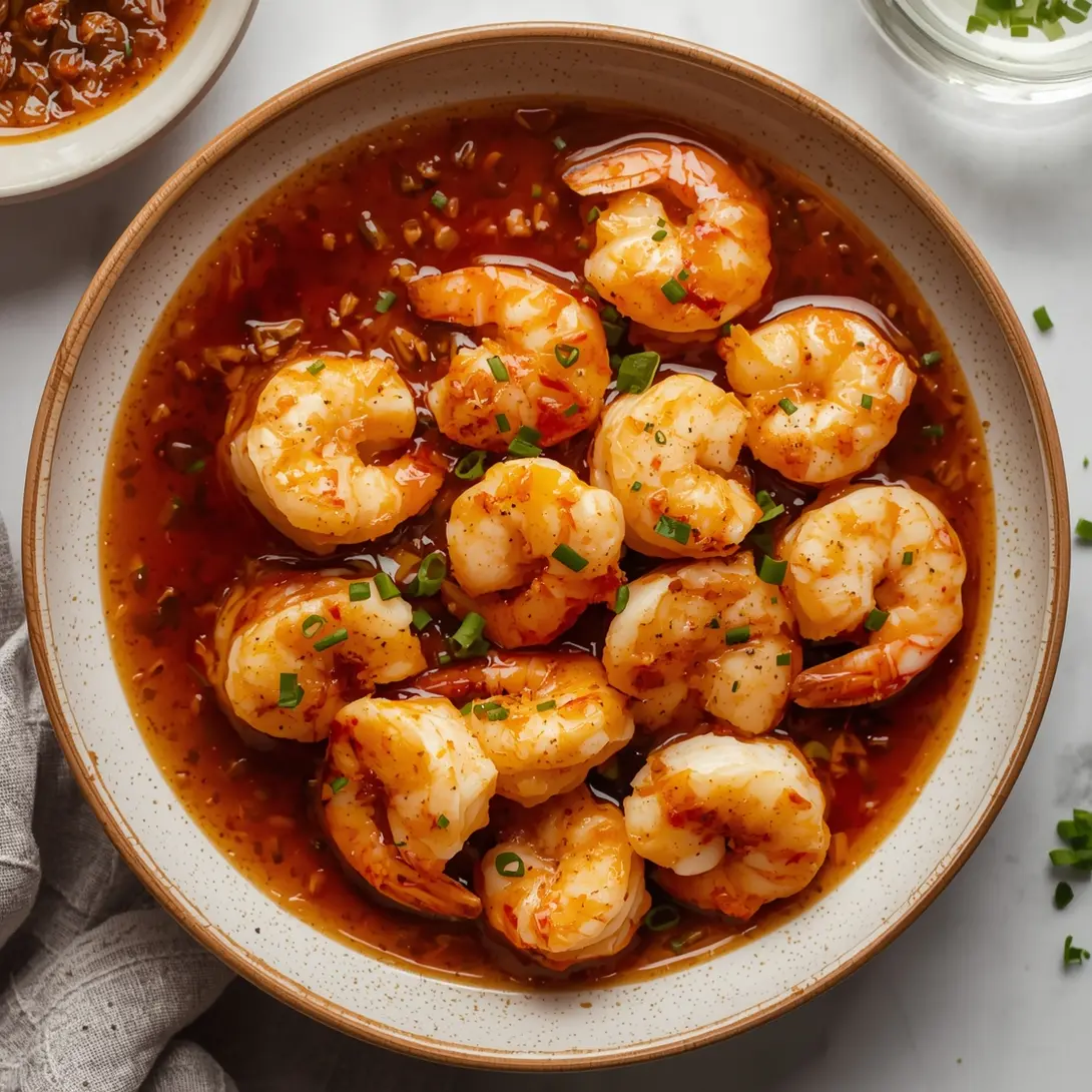 Close-up of maple glazed shrimp and roasted carrots on a serving dish