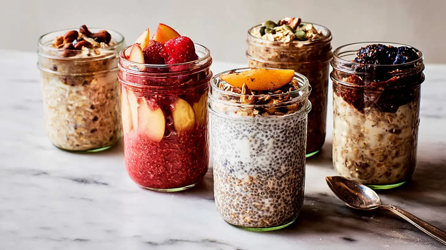 A bowl of prepared Overnight Oats Recipe with berries