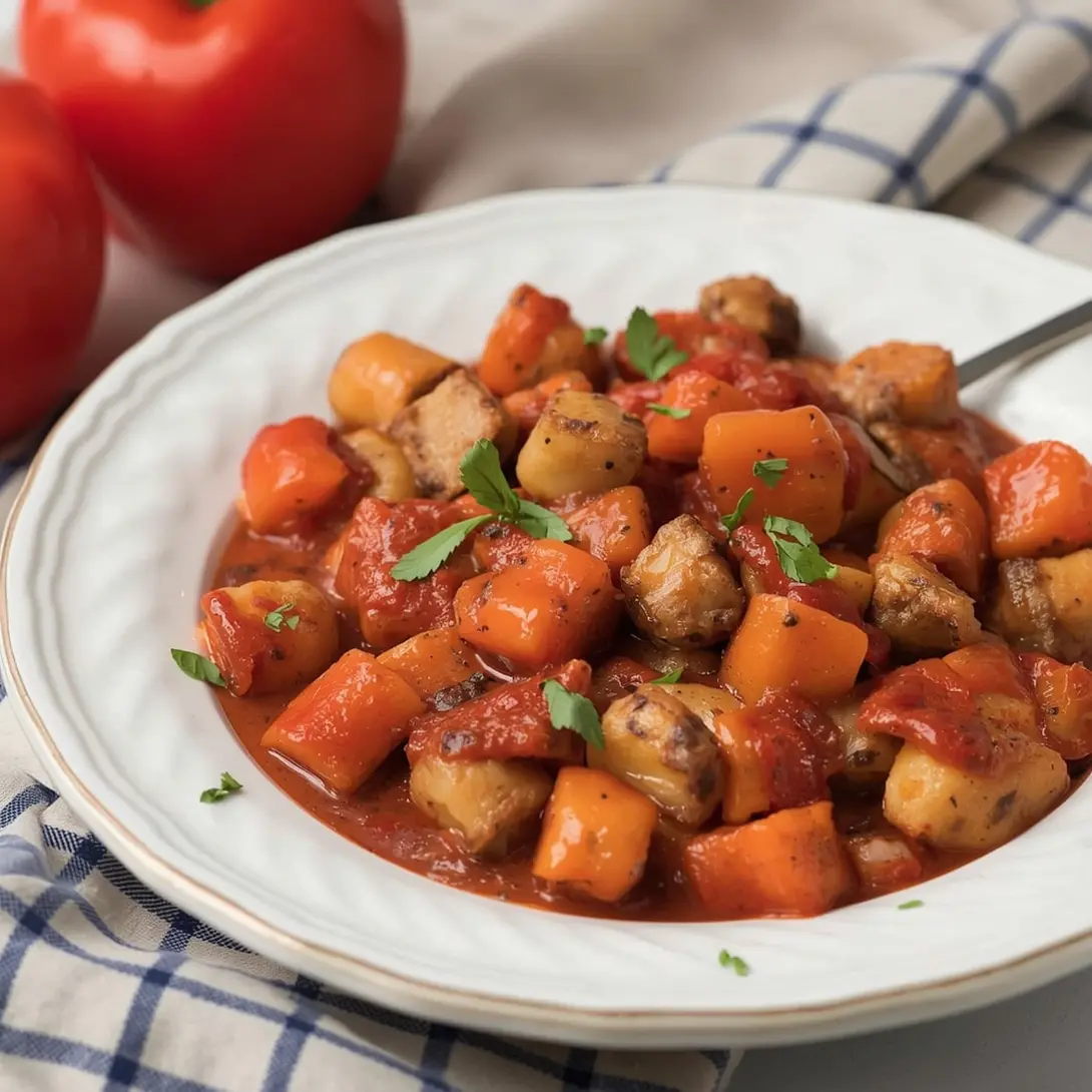 Close-up of Shrimp and Wild Rice Stuffed Peppers ready to be served.