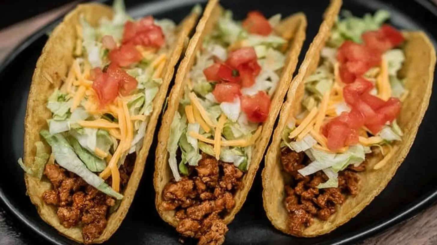 Close-up of slow cooker tacos ready to be assembled.