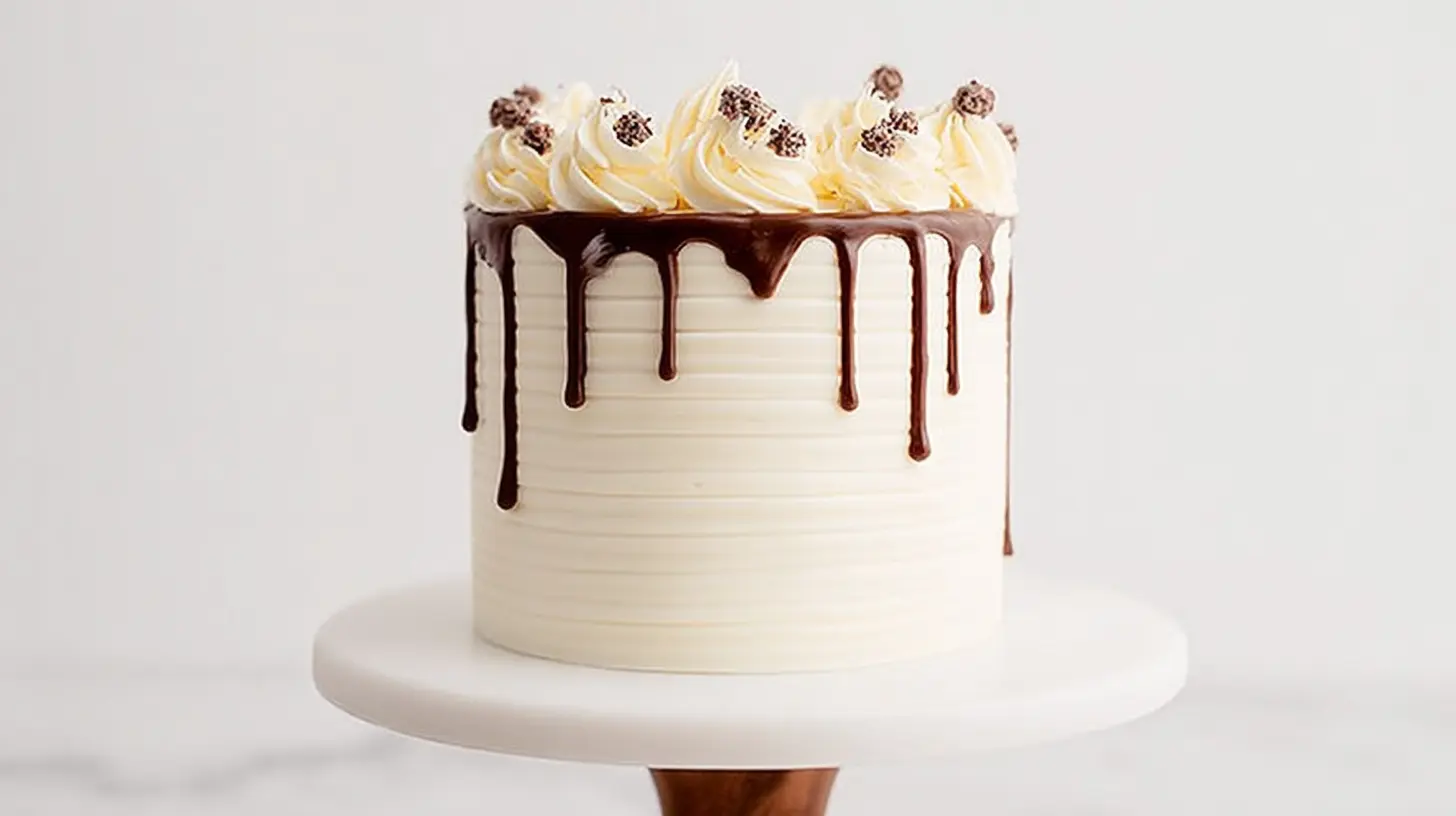 A slice of moist cake on a white plate.