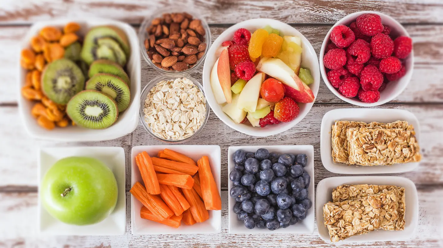 An assortment of healthy snacks artfully arranged on a platter