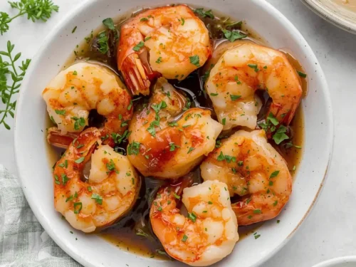 Appetizer plate of Turkey-Wrapped Shrimp with Brown Sugar Glaze
