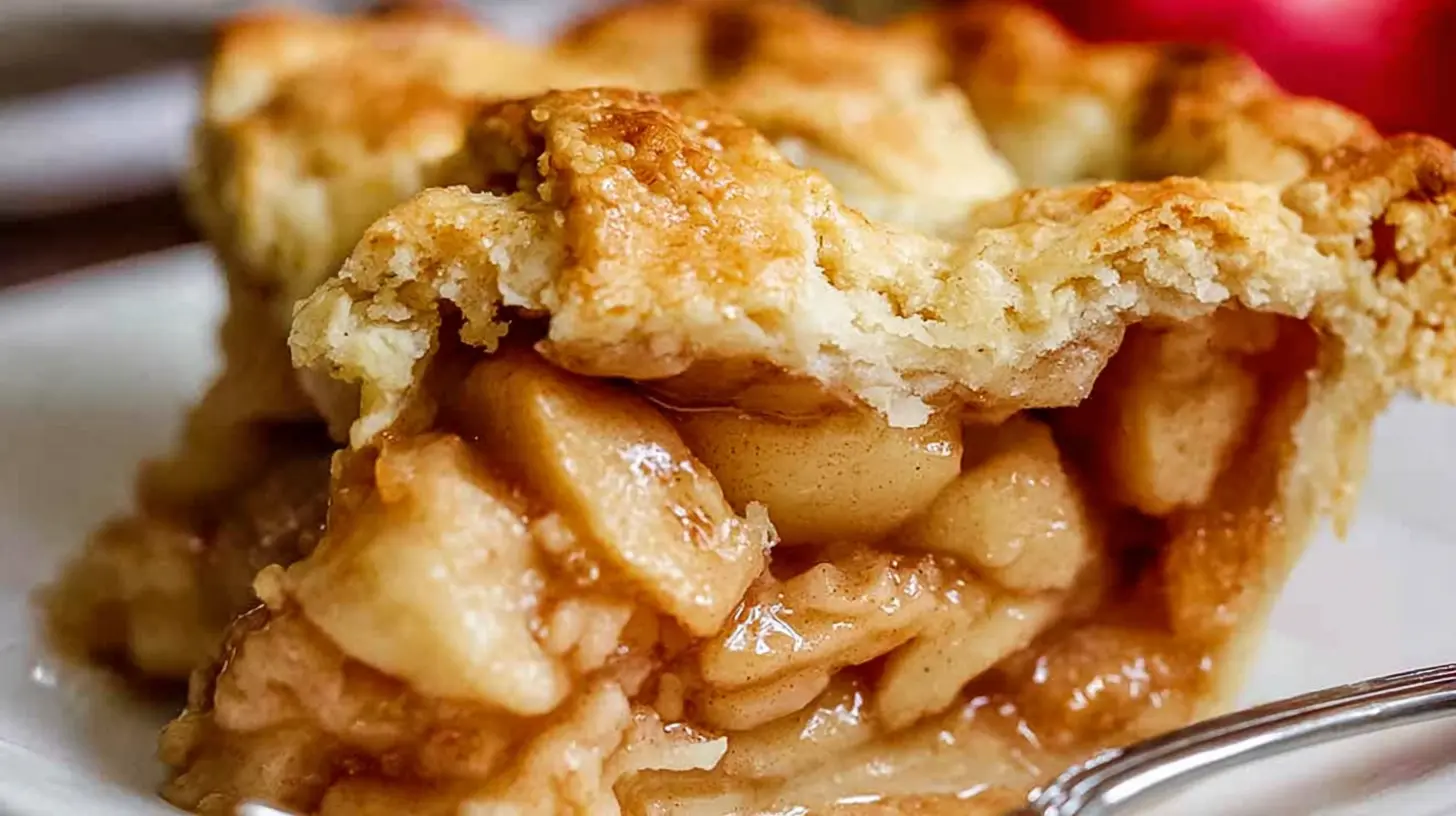 The ultimate apple pie recipe, featuring a flaky crust and visible apple filling.
