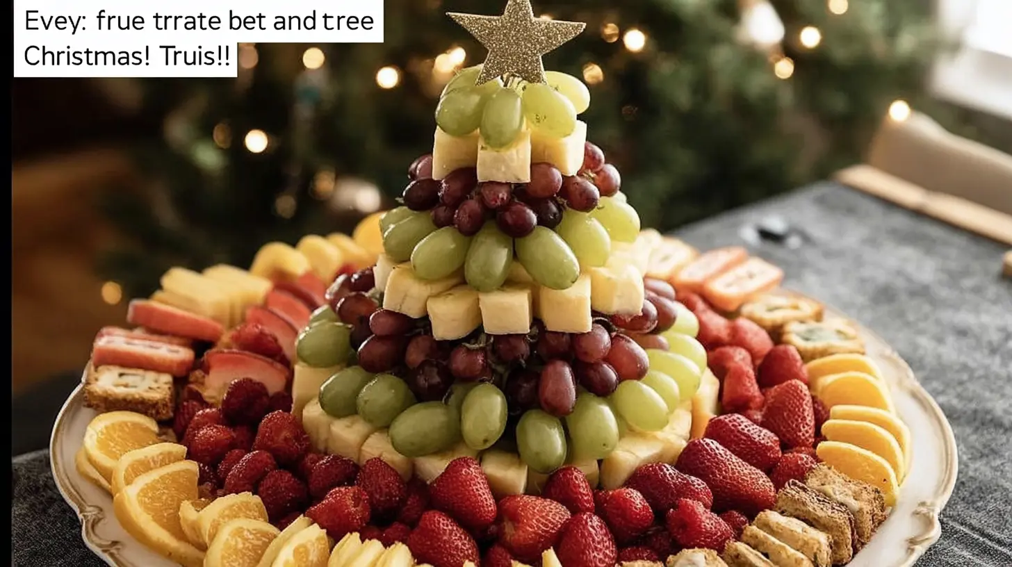 Various festive Xmas food items arranged on a holiday table.
