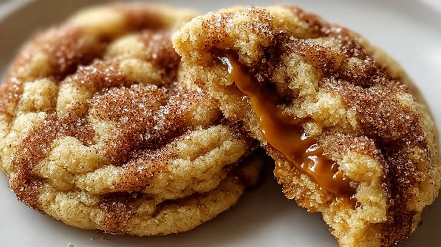Delicious brown sugar cinnamon caramel cookies stacked on a plate
