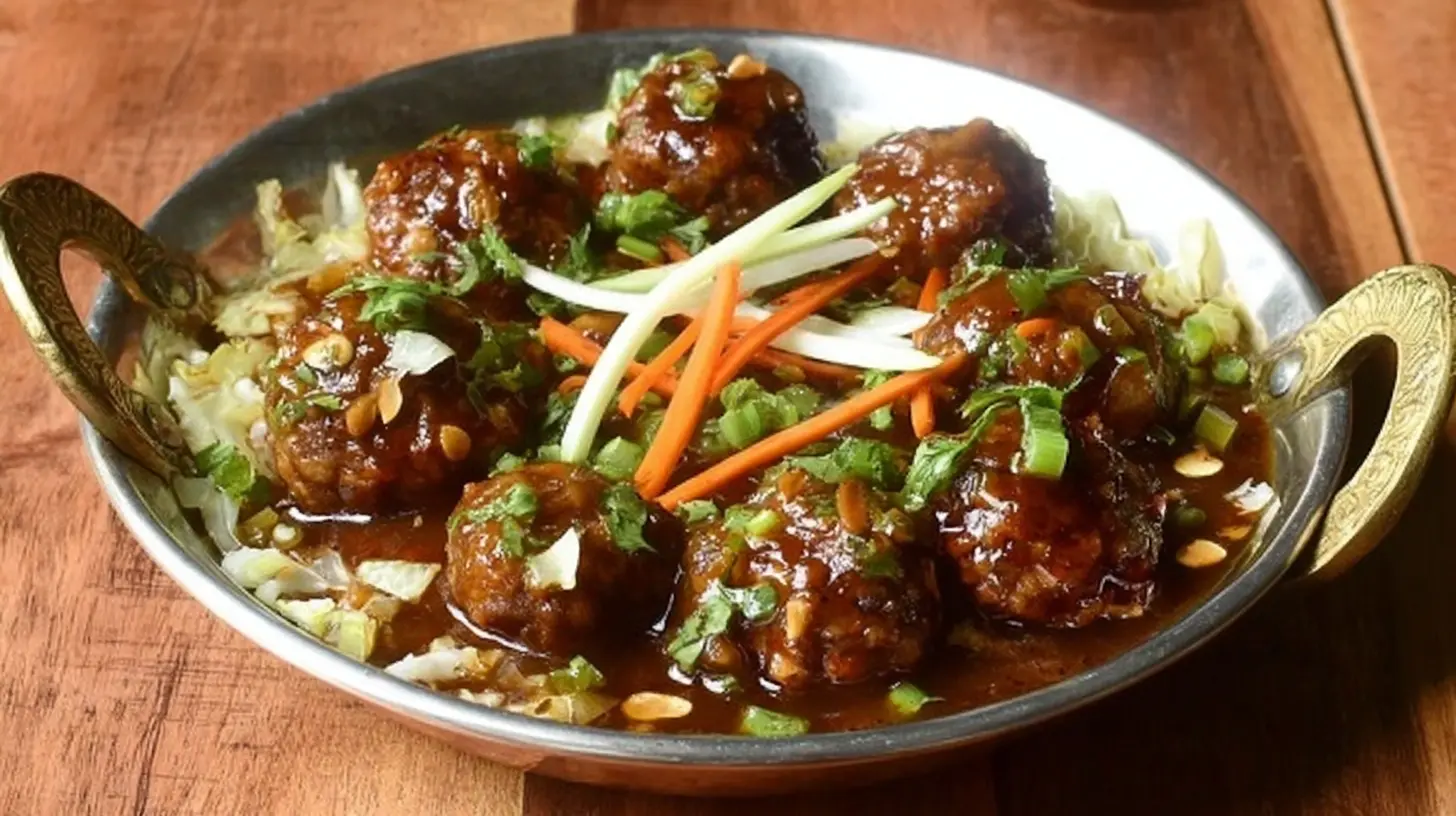 A serving of delicious Cabbage Manchurian ready to be eaten.