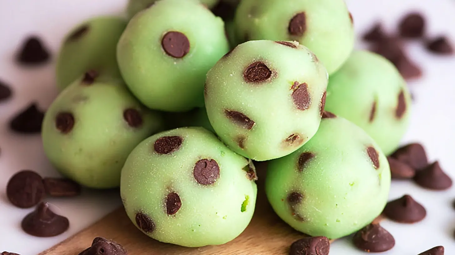 A close-up of creamy Andes Mint Chocolate Truffles, showcasing their smooth texture.