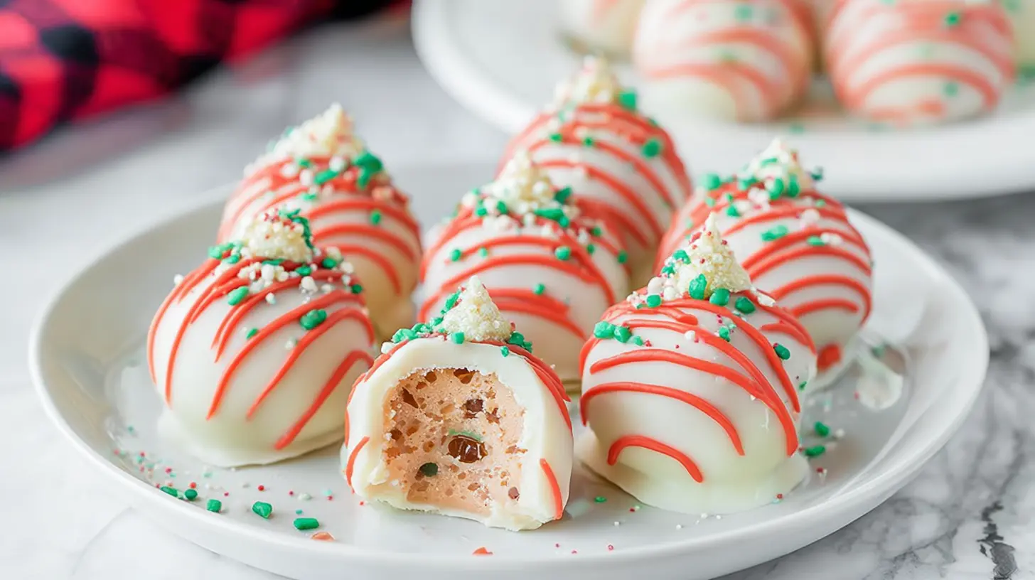 A close-up of festive Little Debbie Christmas Tree Cake Truffles, showcasing their intricate details and celebratory appeal.