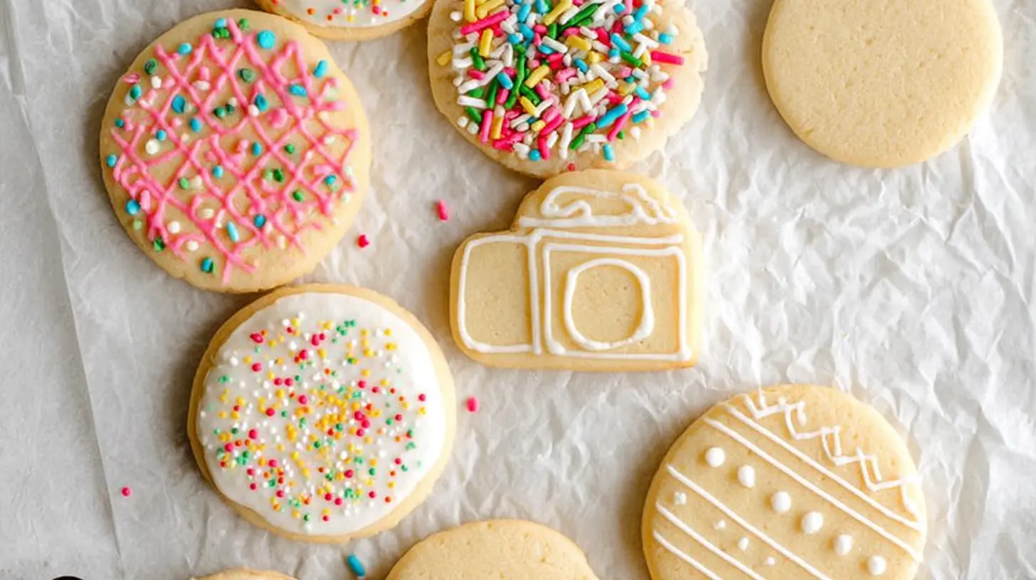 A plate of delightful sugar cookies, beautifully decorated.