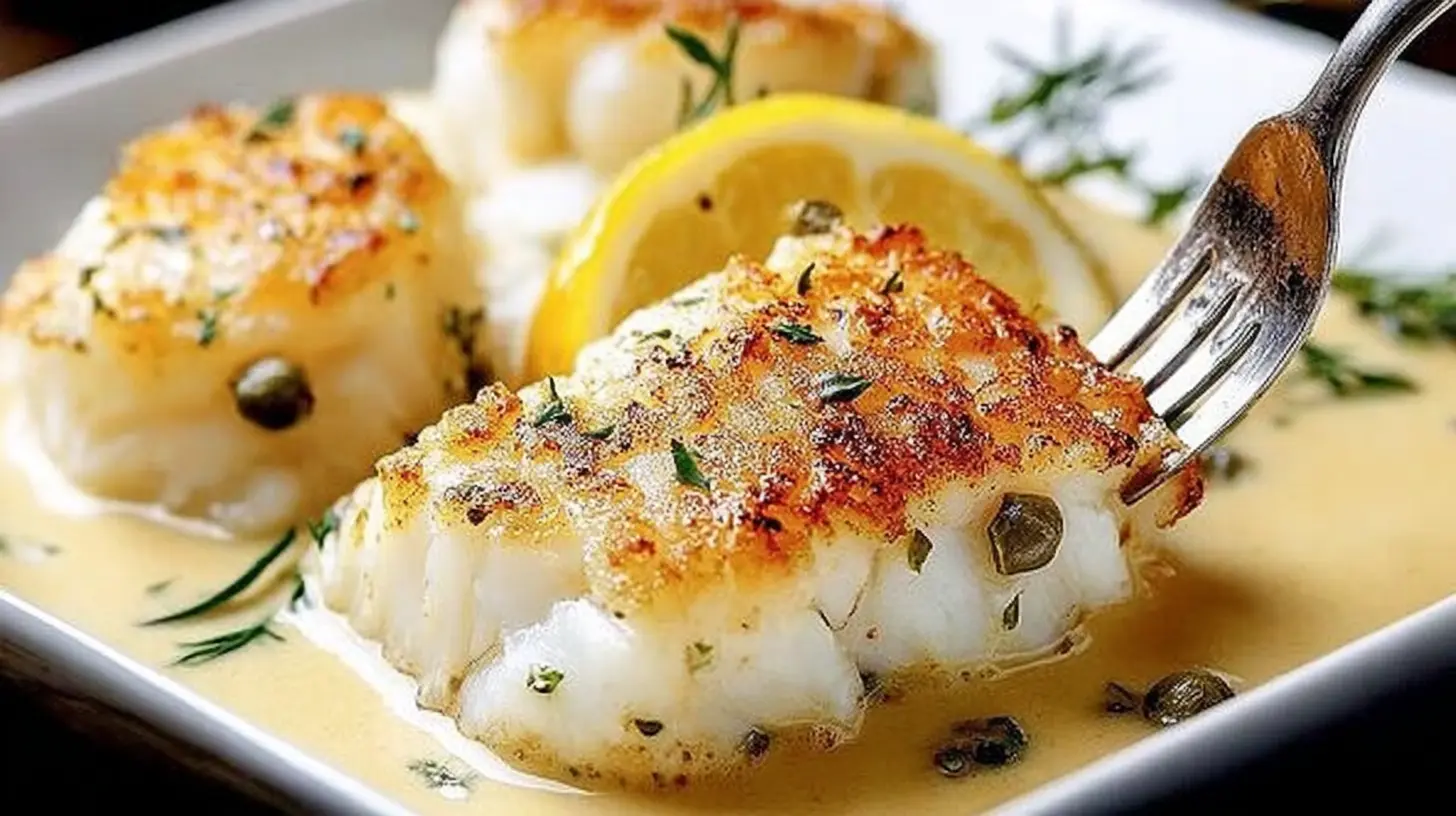 A delicious Fish Puttanesca served in a rustic bowl.