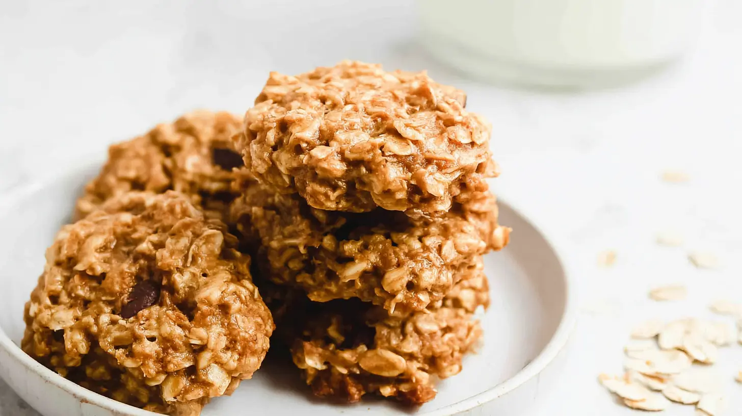 A plate of healthy oatmeal toddler breakfast cookies, perfect for little hands.