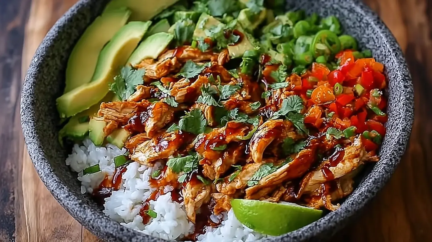 A vibrant Honey Chipotle Chicken Bowl, perfectly arranged and ready to serve