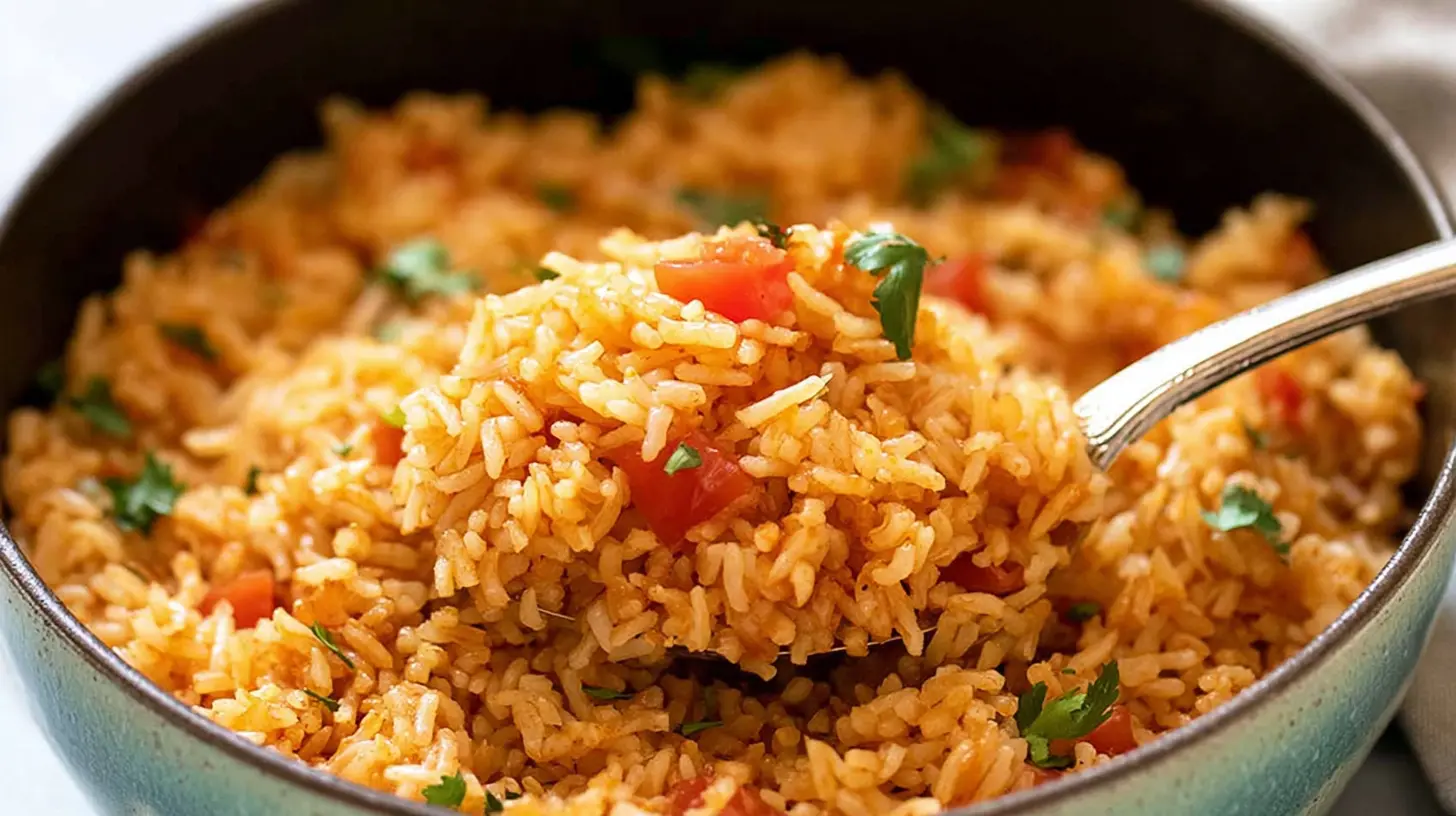 Authentic Mexican rice presented in a bowl.