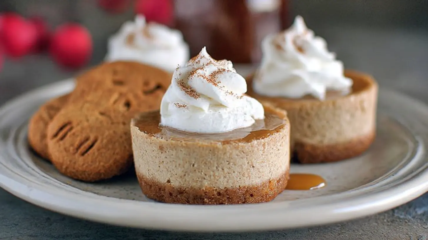Delicious no-bake gingerbread cheesecake cups, perfectly layered for a festive dessert.