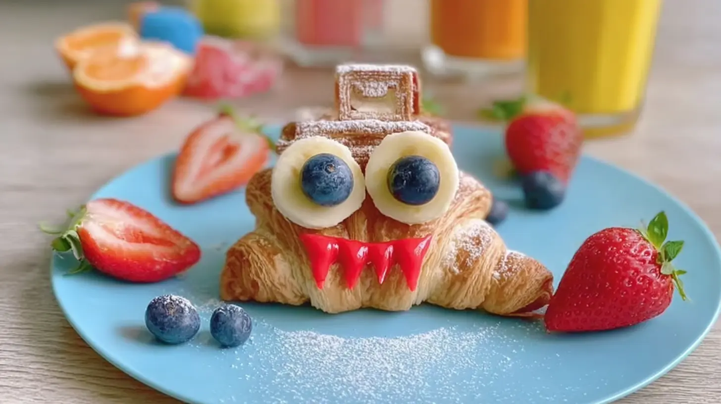 Different kinds of playful snacks arranged together, creating a fun snack display