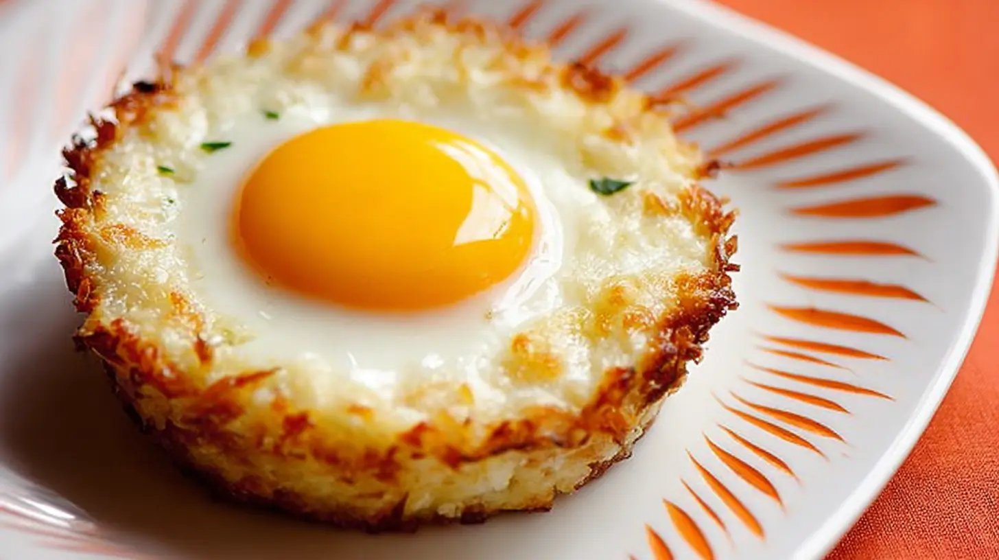 Plate of freshly prepared Eggs Napoleon with hollandaise sauce