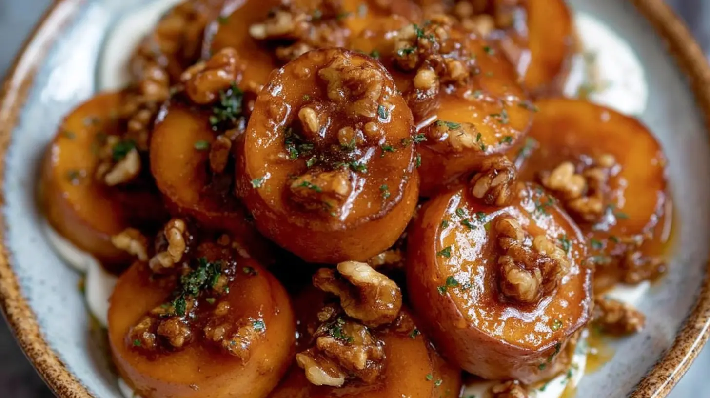 A delectable walnut maple goat cheese sweet bite, artfully prepared.