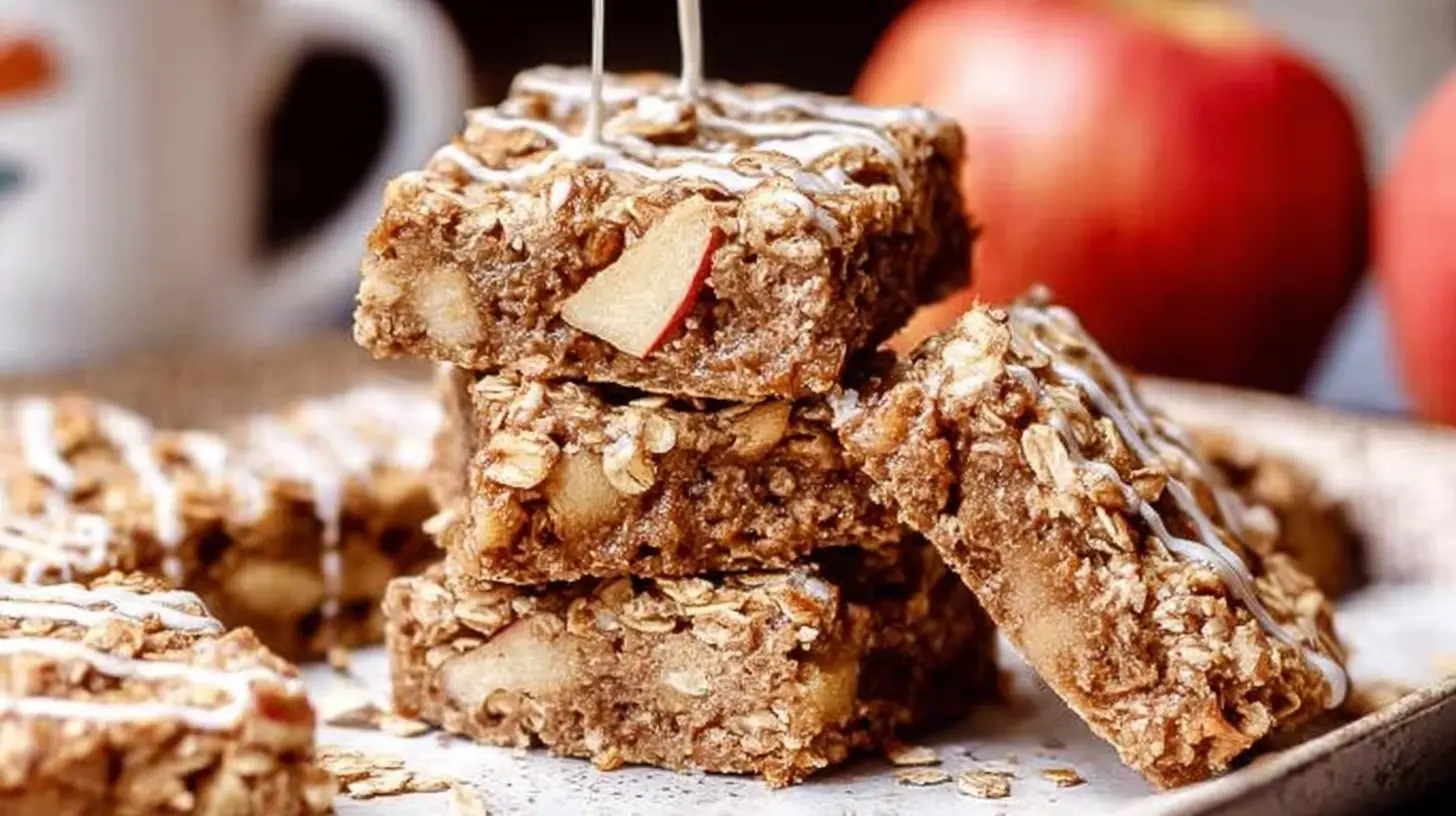 A bowl of warm oatmeal apple breakfast garnished with cinnamon.