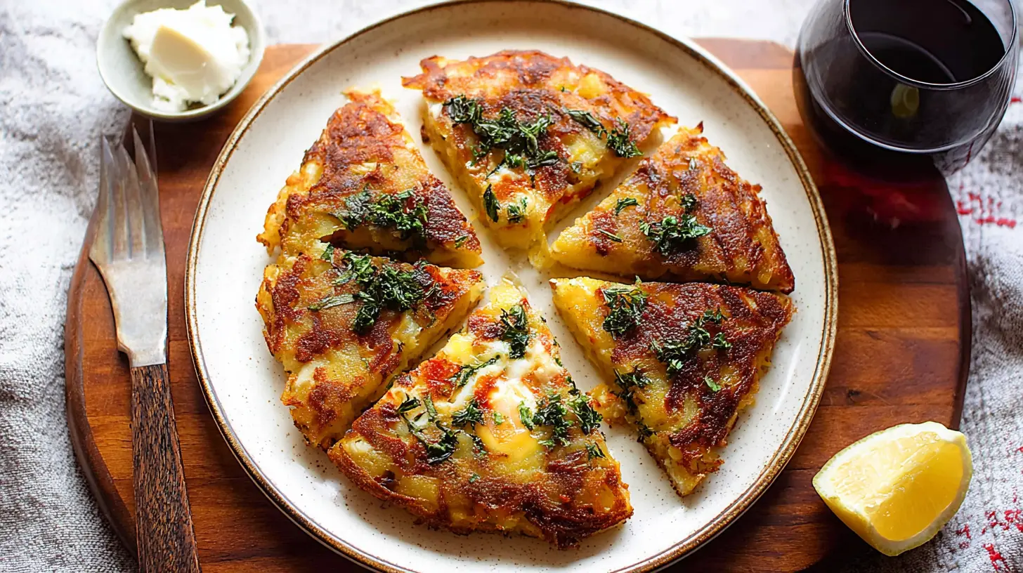 A freshly made delicious Afghani omelette served with herbs.