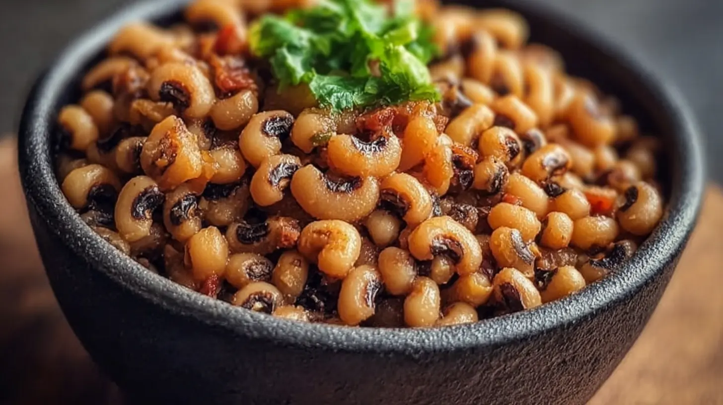 Crispy black eyed peas, cooked to perfection in an air fryer, ready to eat