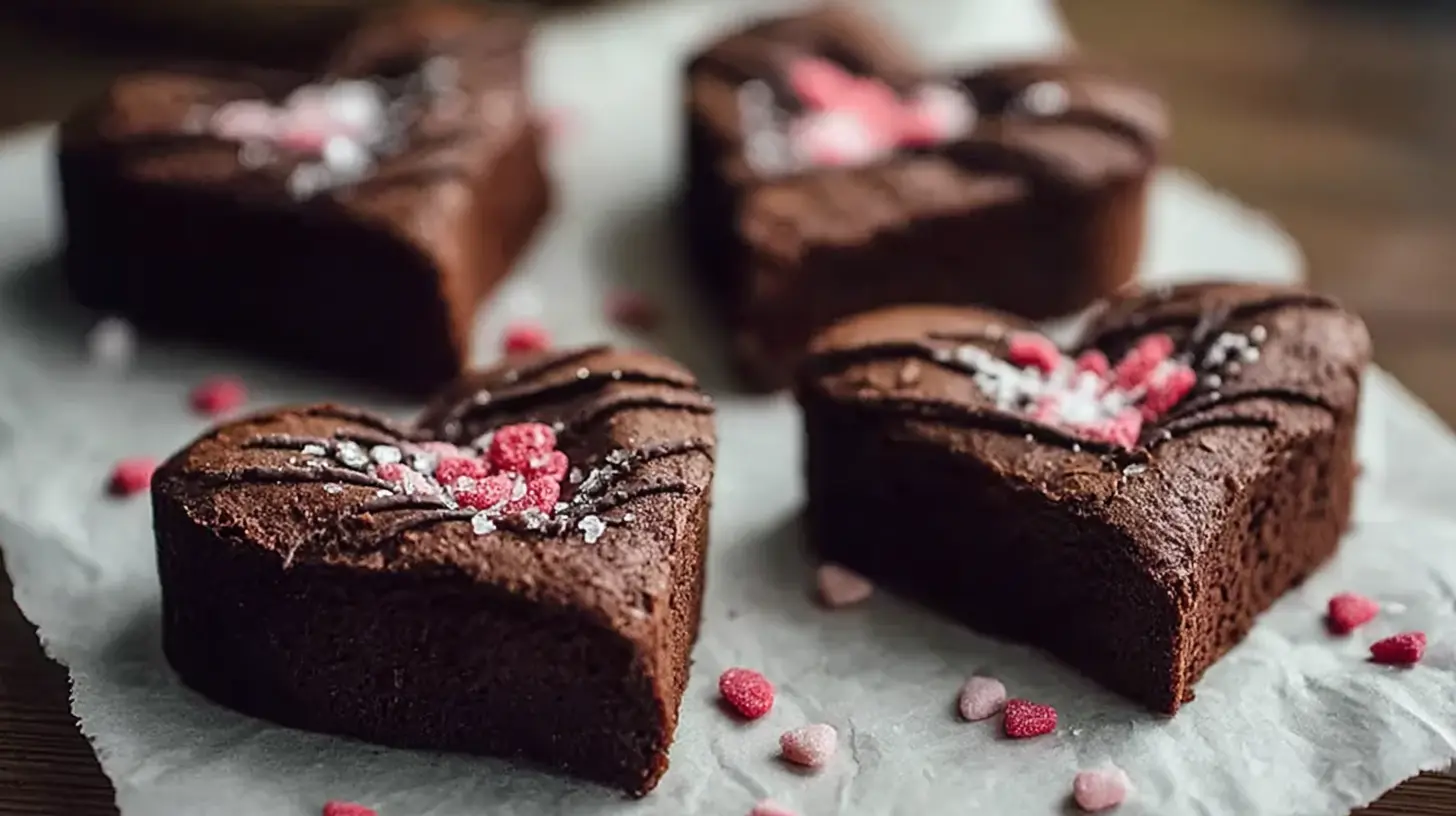 A charming heart shaped brownies recipe, perfect for a romantic treat.