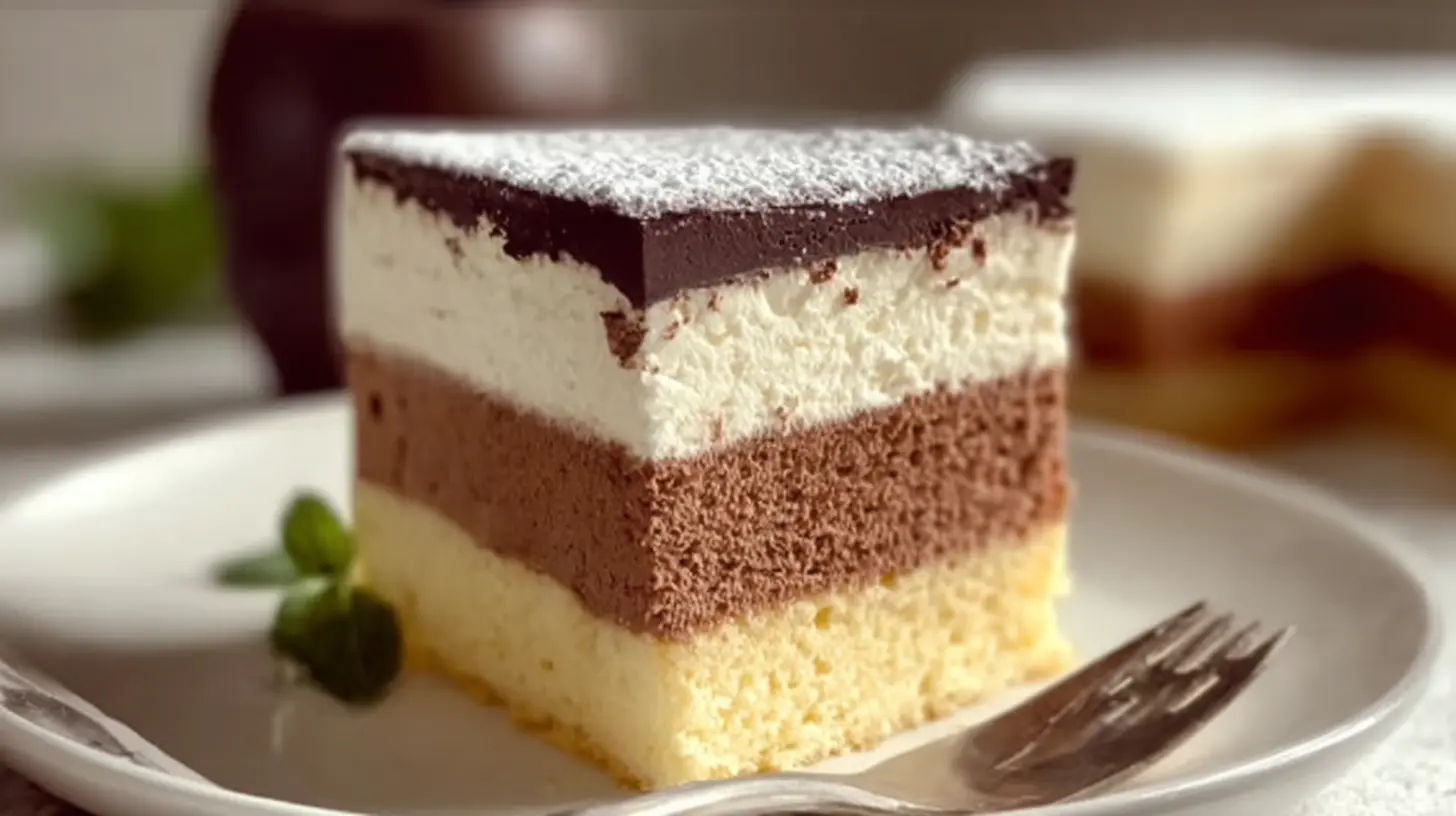 A delectable Italian Love Cake, ready to be served.