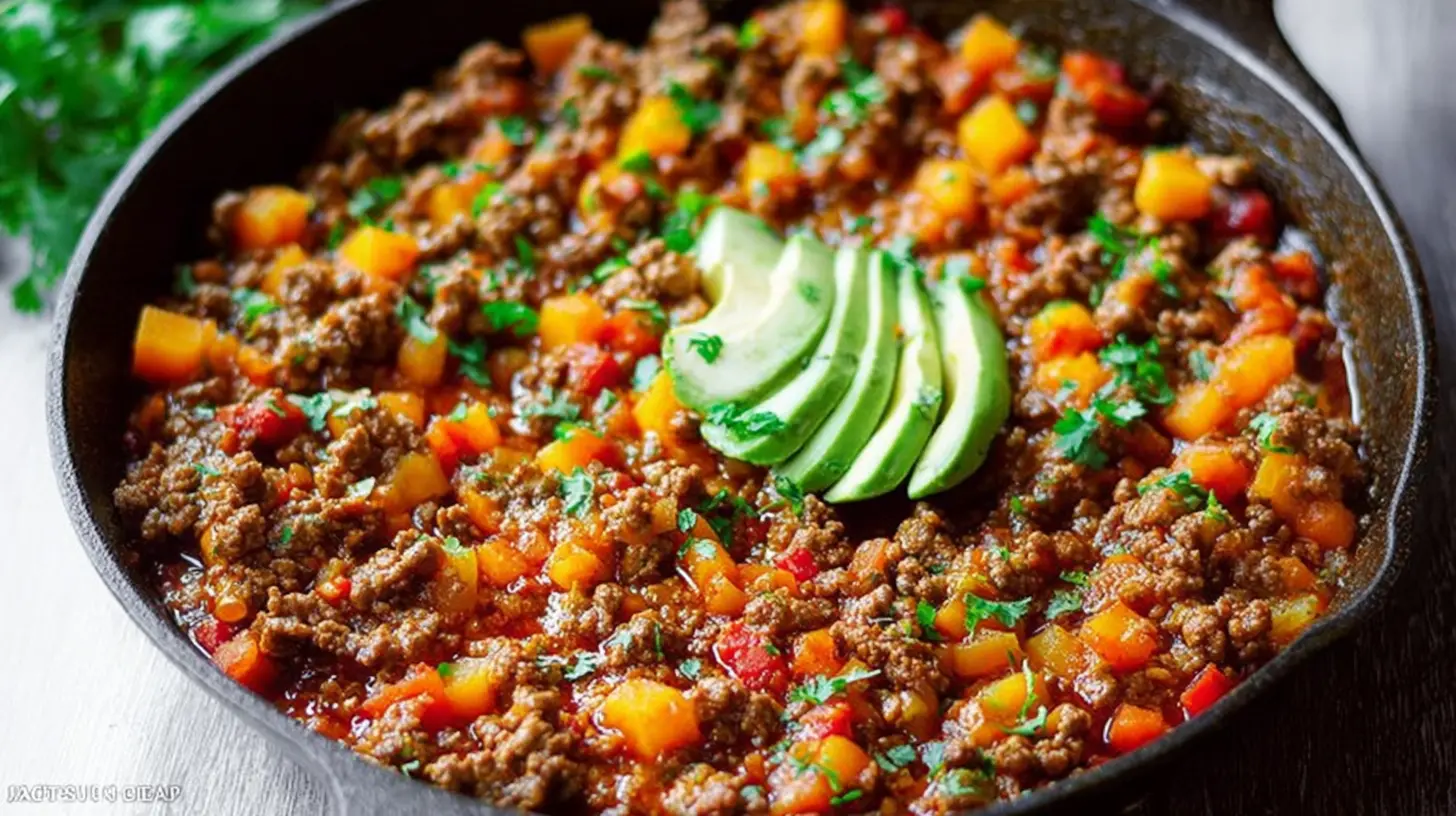 A sizzling 30-minute ground beef dinner skillet with vegetables
