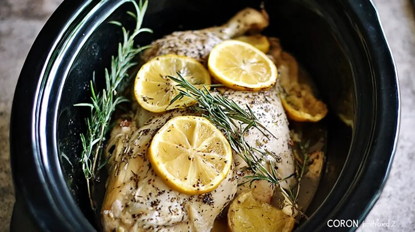 Succulent crockpot lemon herb chicken, slow-cooked to perfection