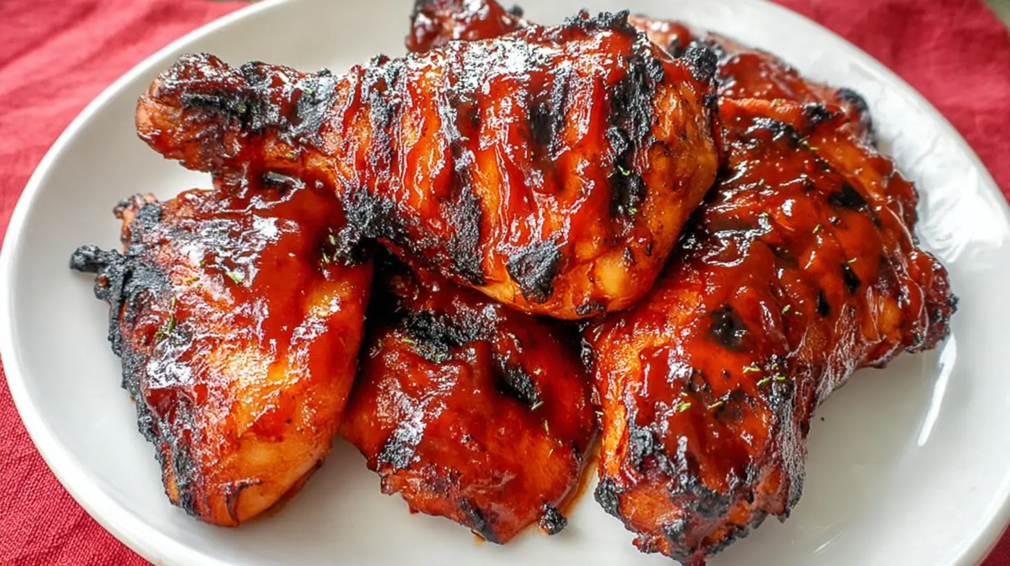 A plate featuring an easy BBQ chicken dinner, ready to be served.