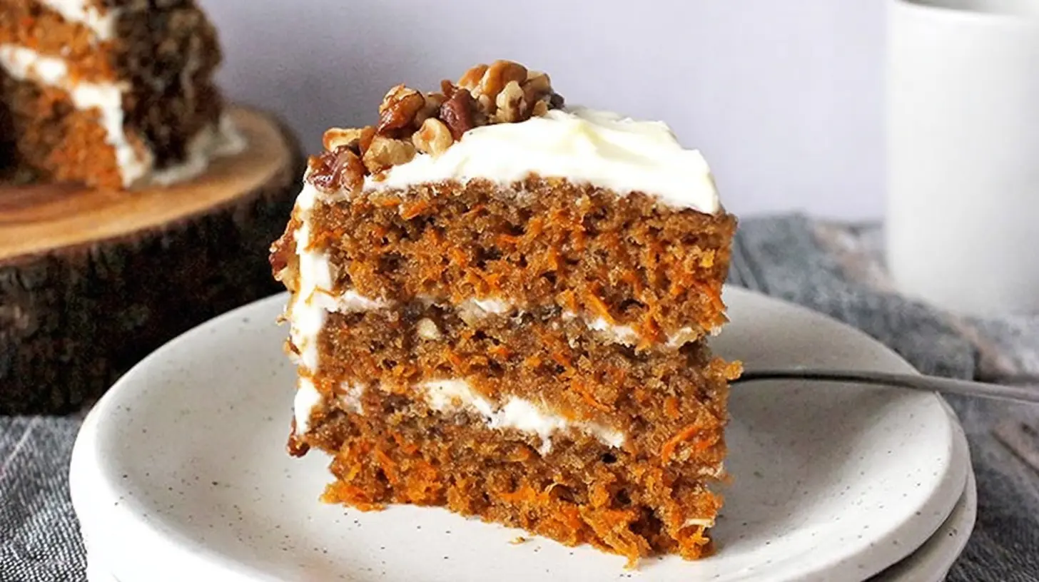 An easy-to-make Carrot Cake Dessert with cream cheese frosting