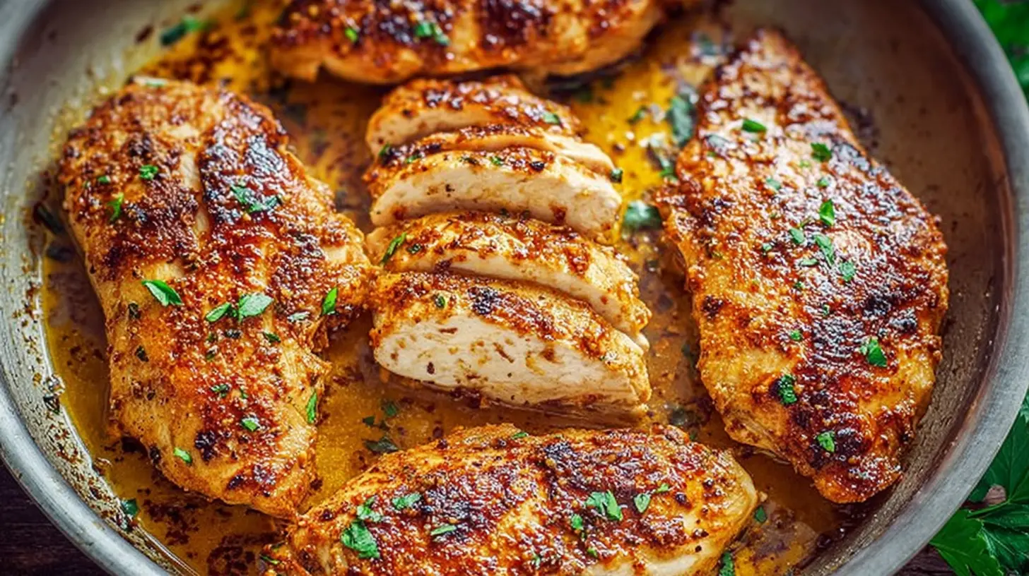 A simple and easy chicken dinner recipe for beginners displayed on a kitchen counter.