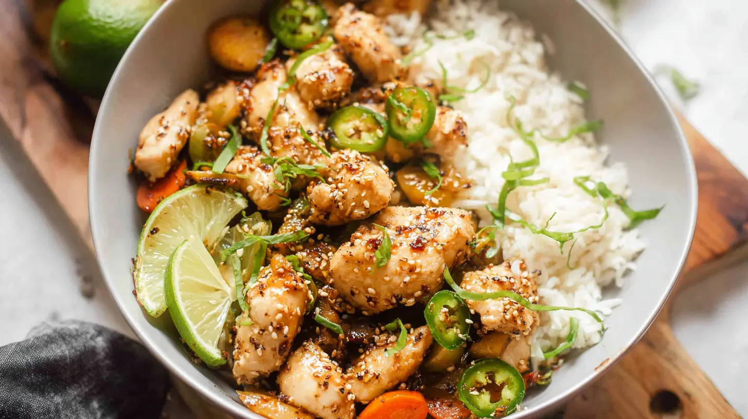 A colorful, healthy dinner recipe laid out for quick preparation